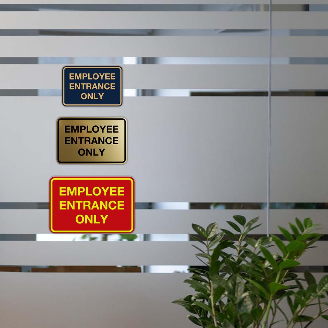 Classic Employee Entrance Only Sign Red Large Office Business Door Wall Decor