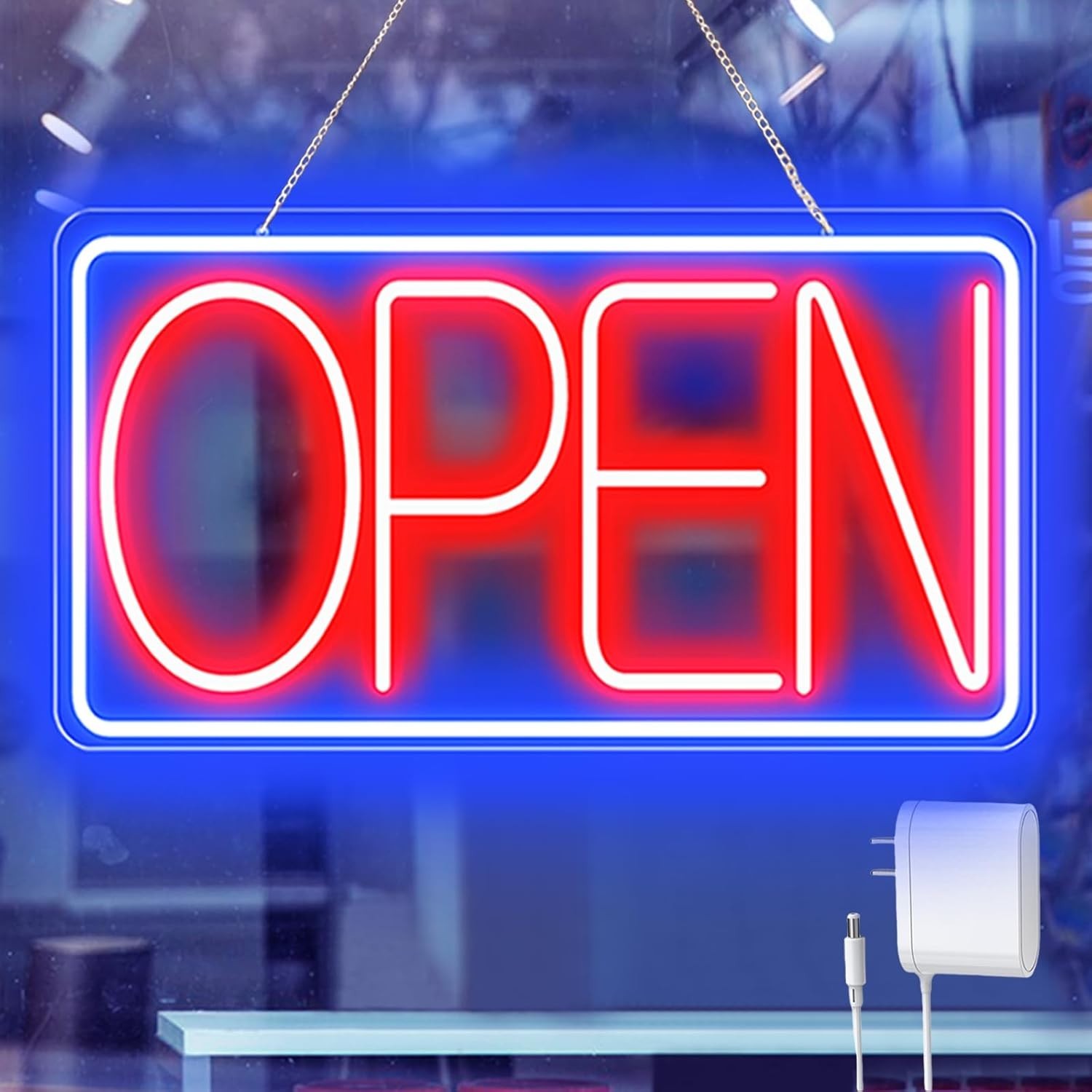 16.5&Prime; X 9&Prime; Led Neon Open Signs for Business – 12V/2A Ultra Bright Led Neon Sign