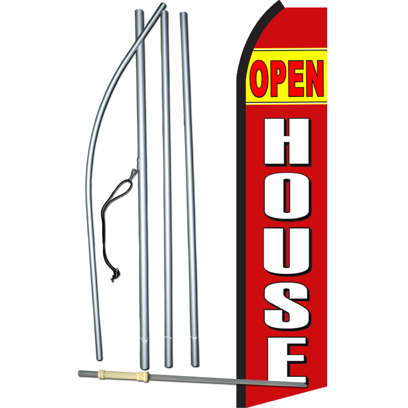 Open House Red And White Swooper Flag Kit