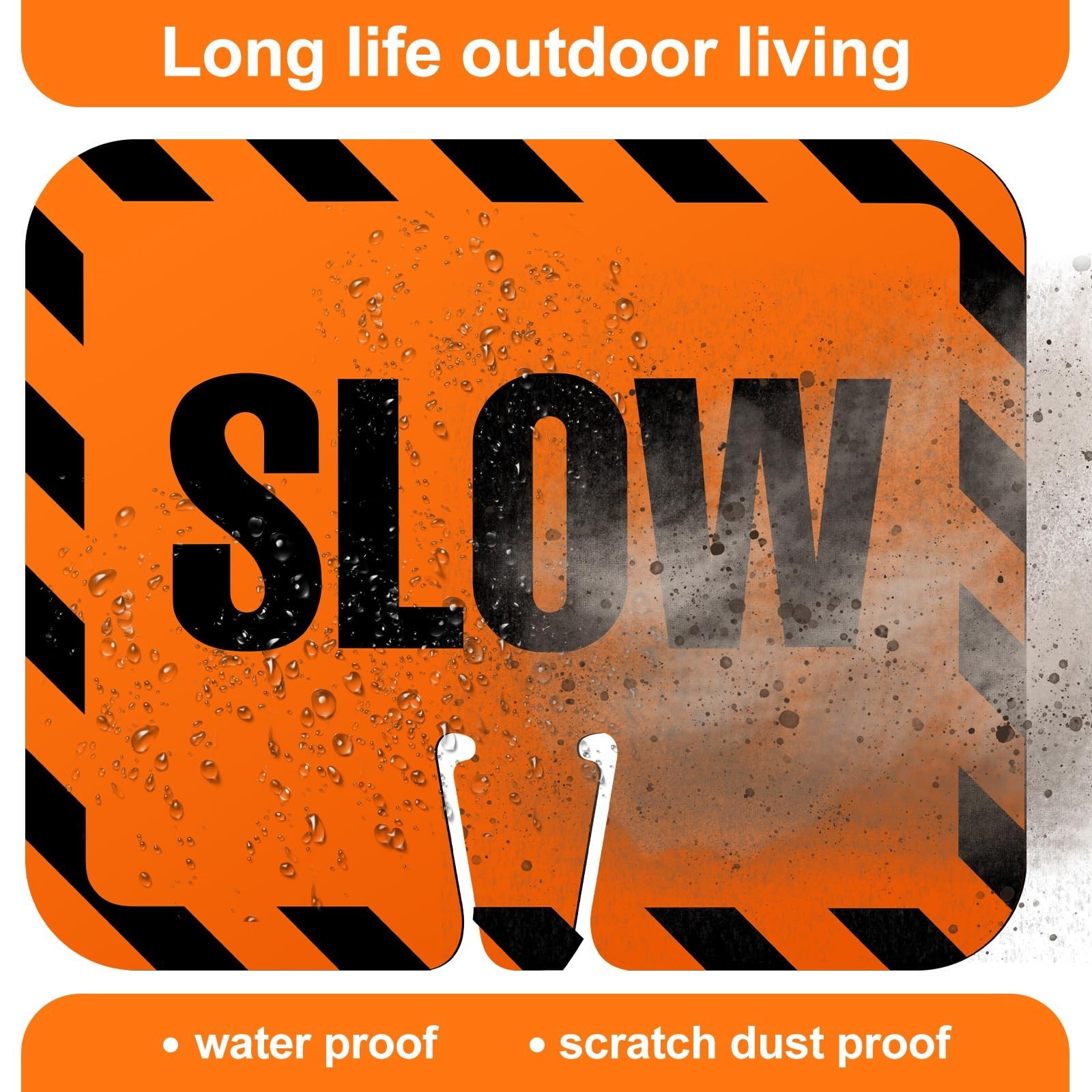 3 Pcs Slow Down Traffic Cone Signs – High Visibility 12.6&Prime; x 10.4&Prime; Road Safety M