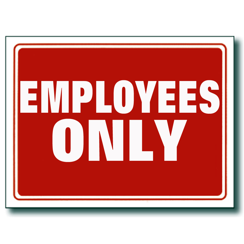 5 Pcs 9 x 12 Inch Red & White Flexible Plastic  » Employees ONLY » Sign