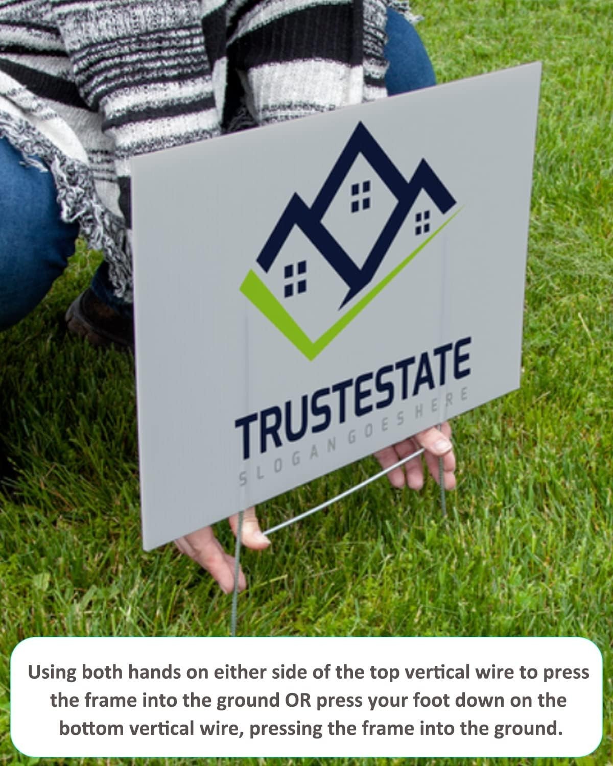10 Heavy-Duty Metal Yard Sign Stakes – 18 » x 7 » for Events & Halloween