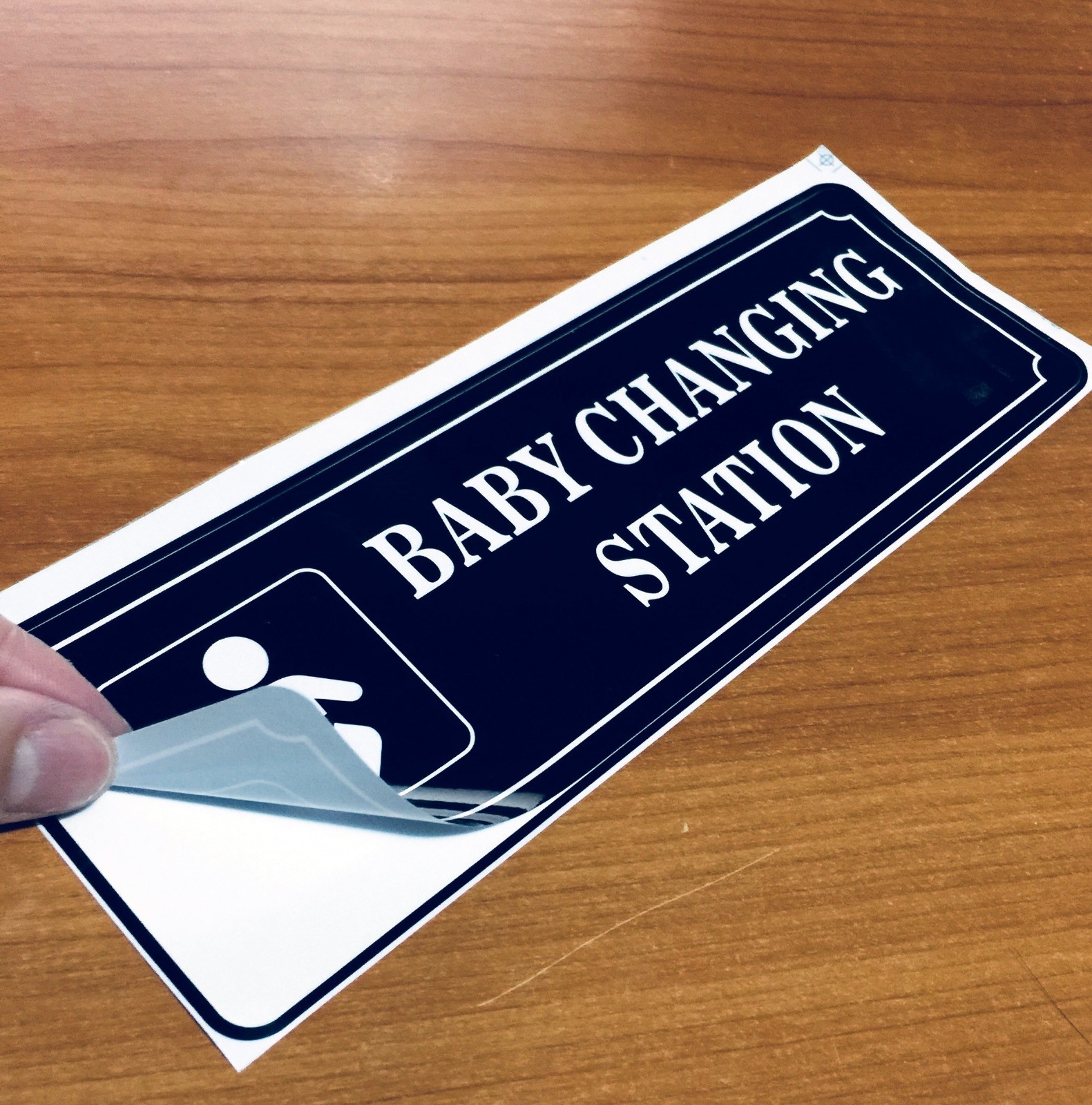 (2 Pack) 9&Prime; X 3&Prime; BABY CHANGING STATION Sign Back Self Adhesive Vinyl Sticker