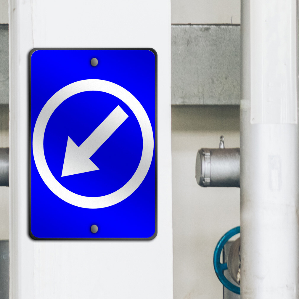 Aluminum Vertical Metal Sign Directional A-Frame Left A Weatherproof Street