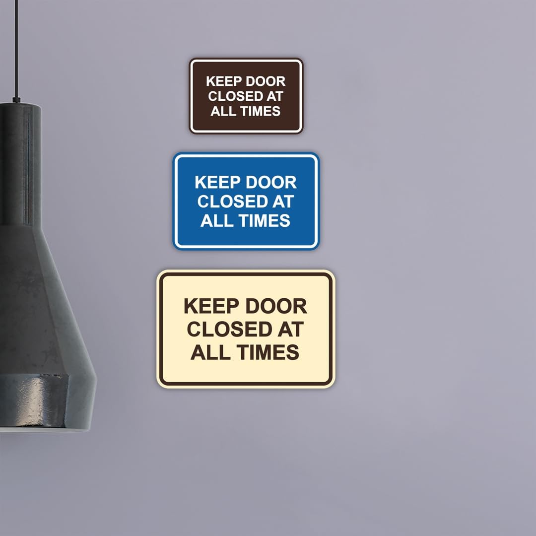 Classic Framed Keep Door Closed At All Times Sign Red – Small 2 Pack