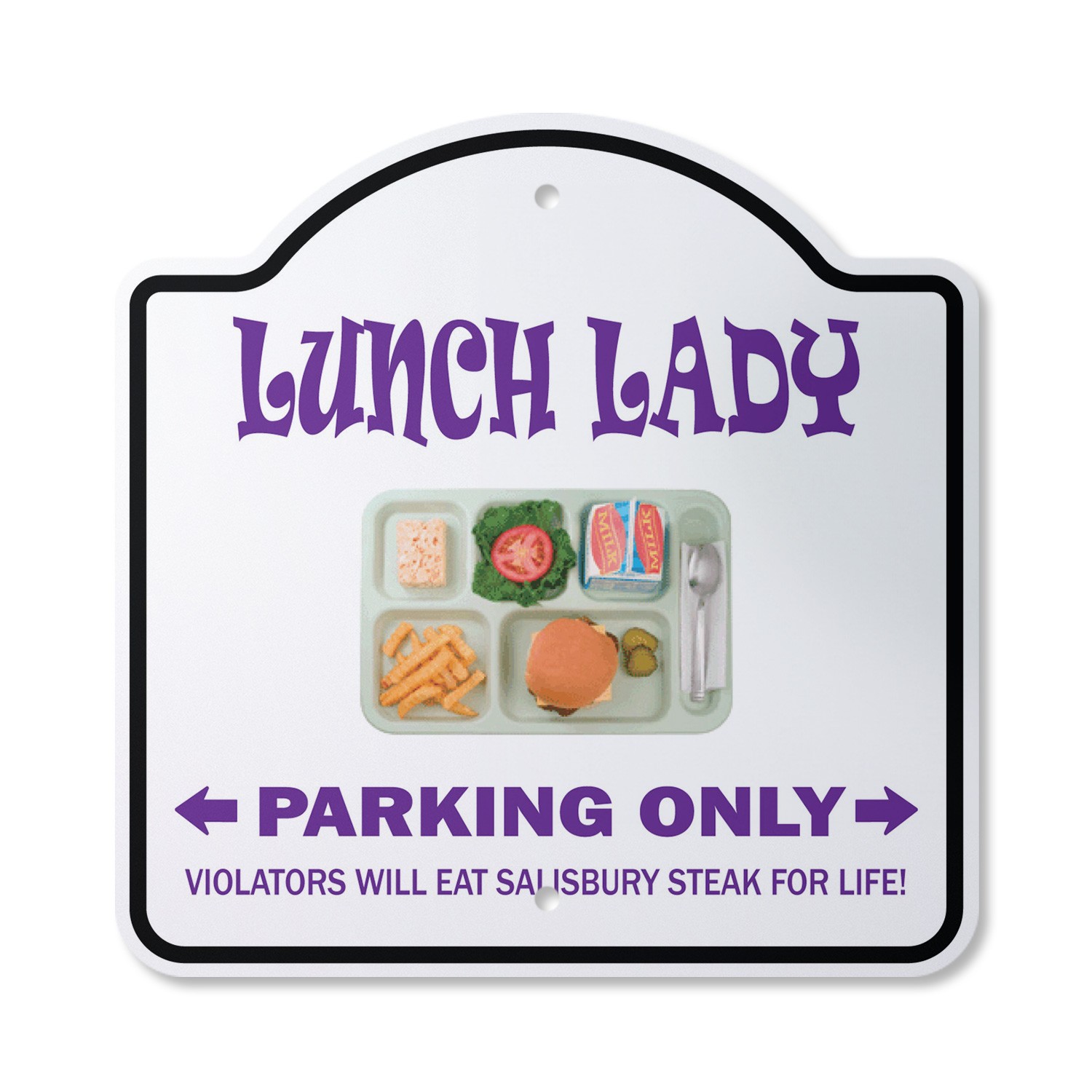 Lunch Lady Plastic Sign Novelty Gift Funny Joke Gag Road Garage