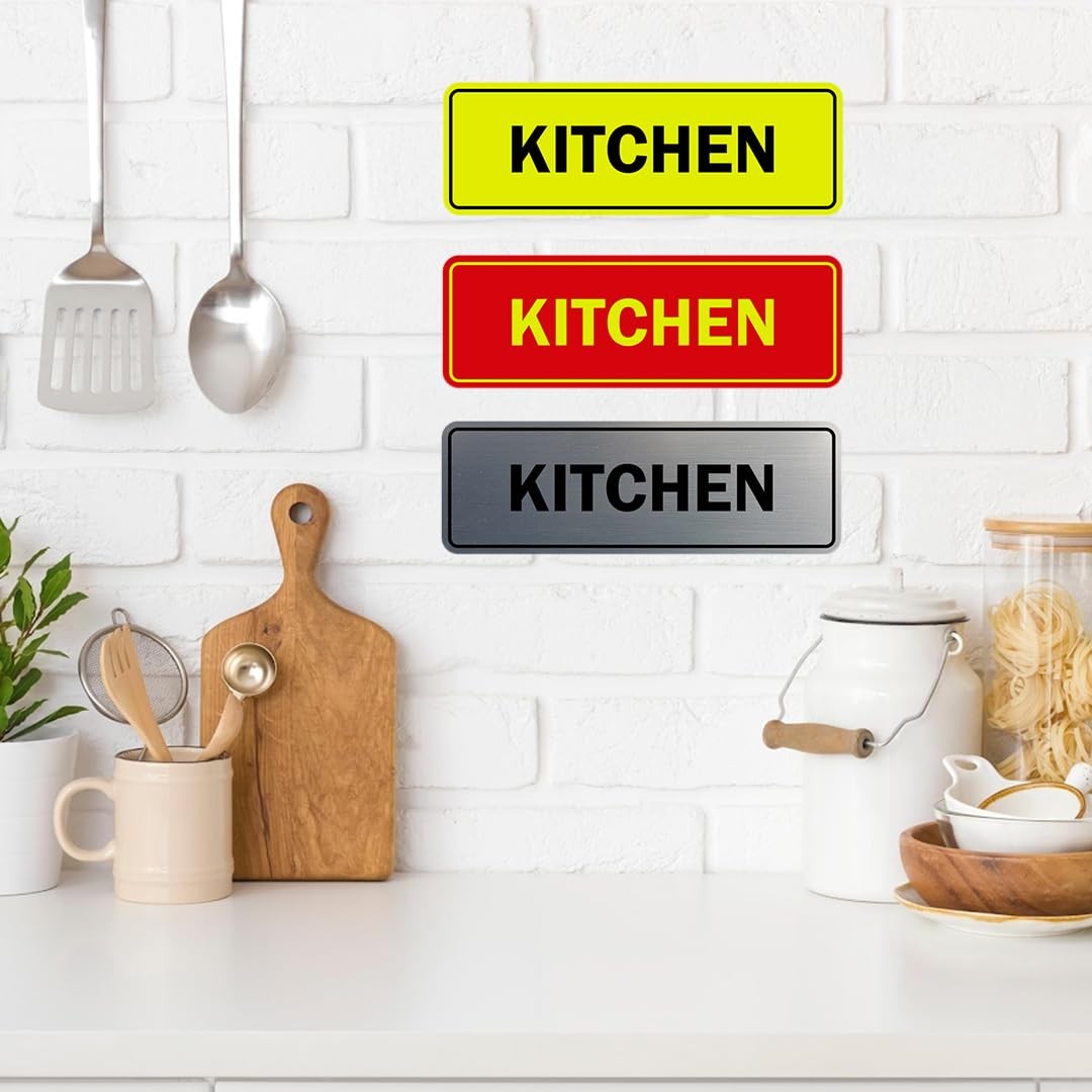 Standard Kitchen Sign Brushed Silver Medium Hardware Accessories