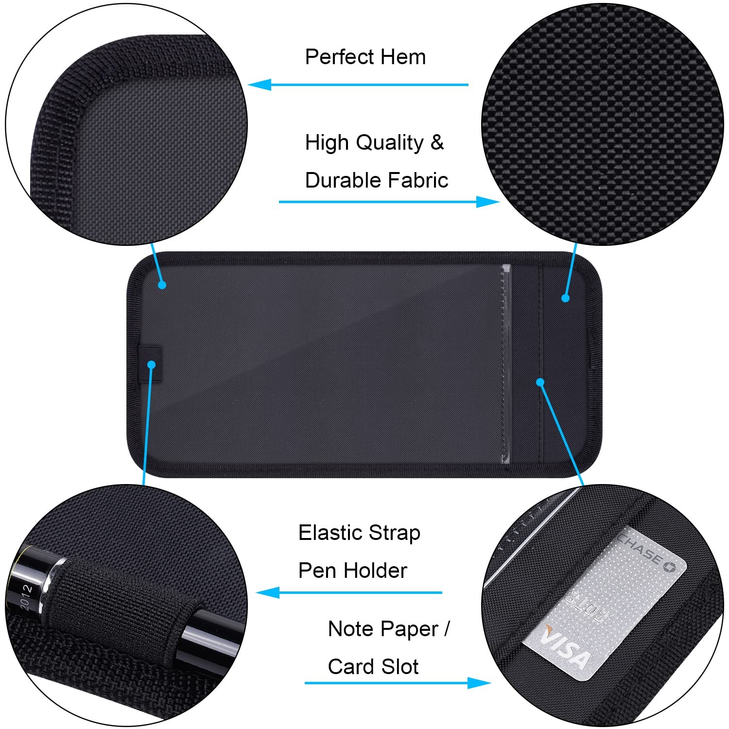 Handicap Placard Holder for Auto, Wisdompro Disabled Parking Permit Black