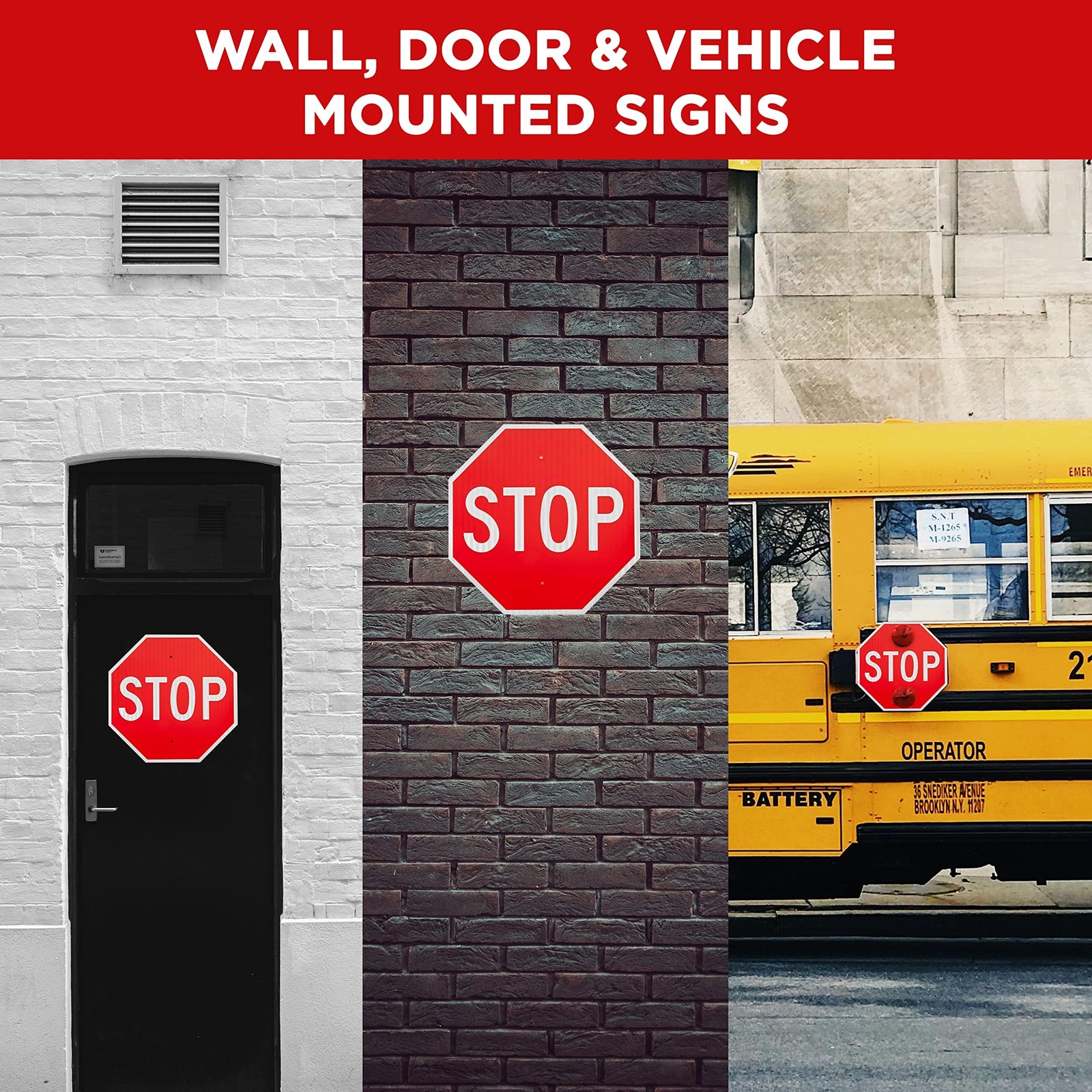 3 Pack 18&Prime;x18&Prime; Stop Sign by – High Intensity Prismatic Aluminum – UV Protecte…