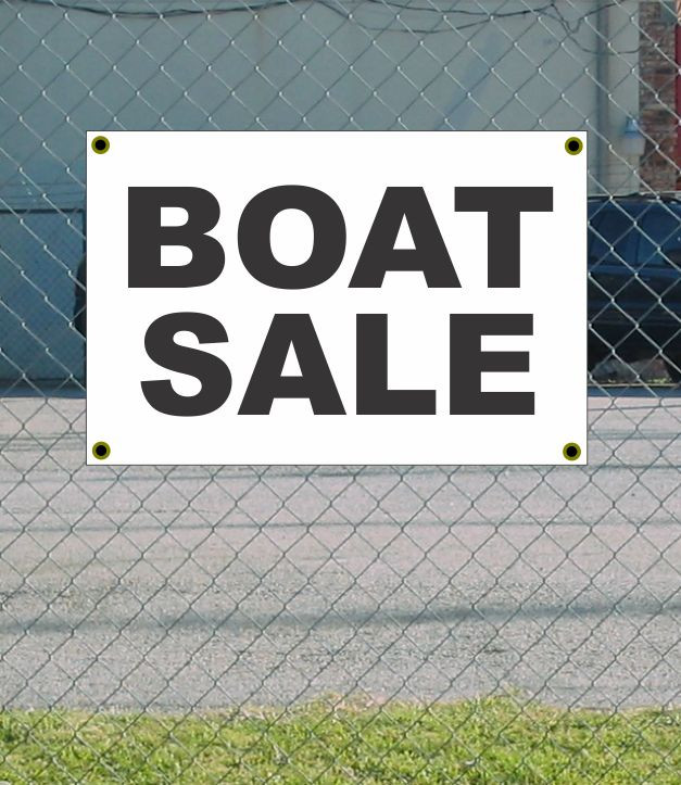 2×3 BOAT SALE Black & White Banner Sign NEW Discount Size & Price