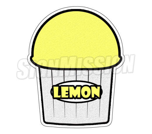 LEMON FLAVOR Italian Ice Die-Cut Decal shaved ice cart stand sticker