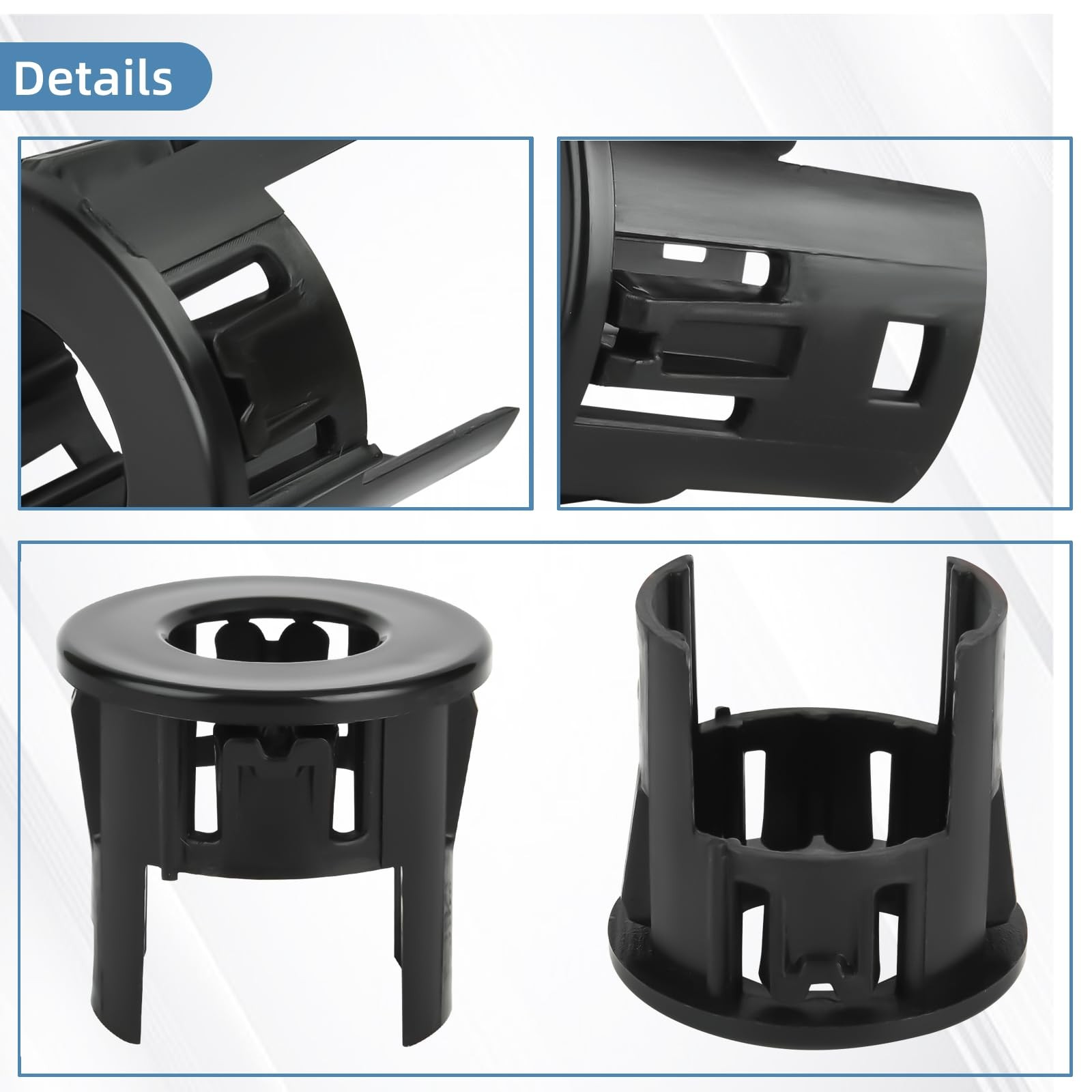 Replacement for Parking Aid Assist Sensor Bracket 4 Pcs, Gloss Black