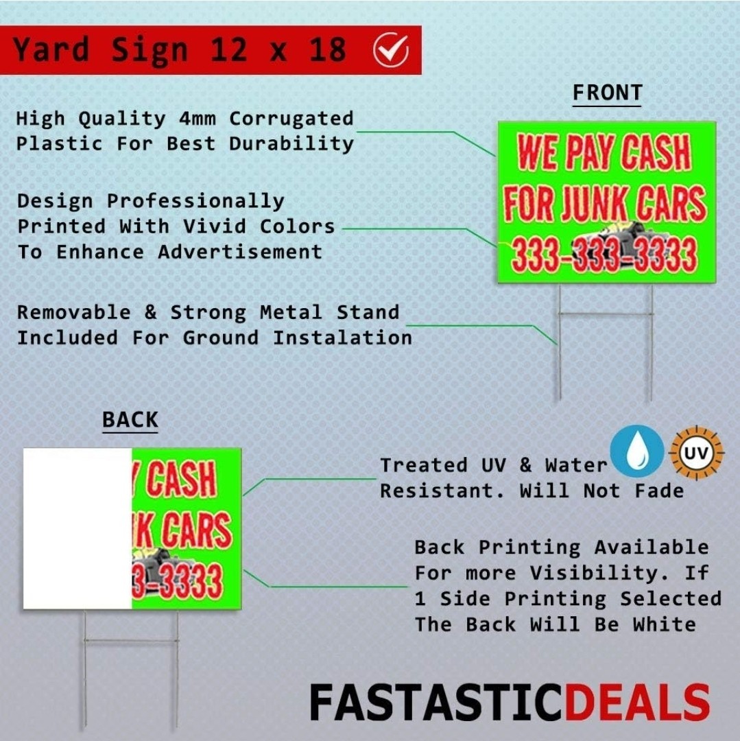 Fastasticdeals Sushi To Go Yard Sign Red Blue 18×12 in UV Water Resistant