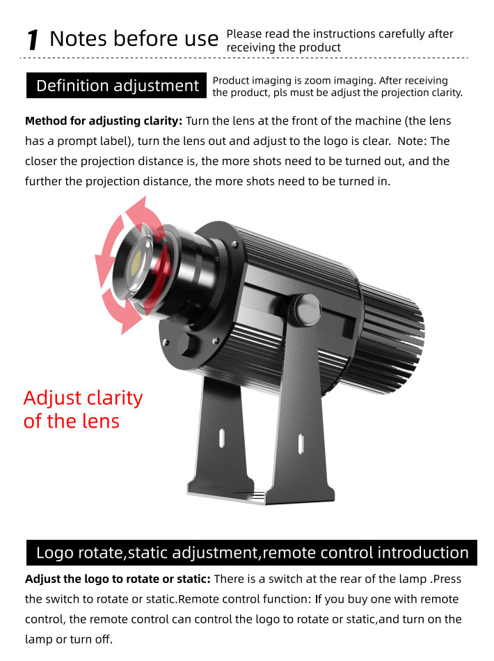90W Gobo Light LED Logo Projector Light Outdoor Waterproof IP65 Rotating Image