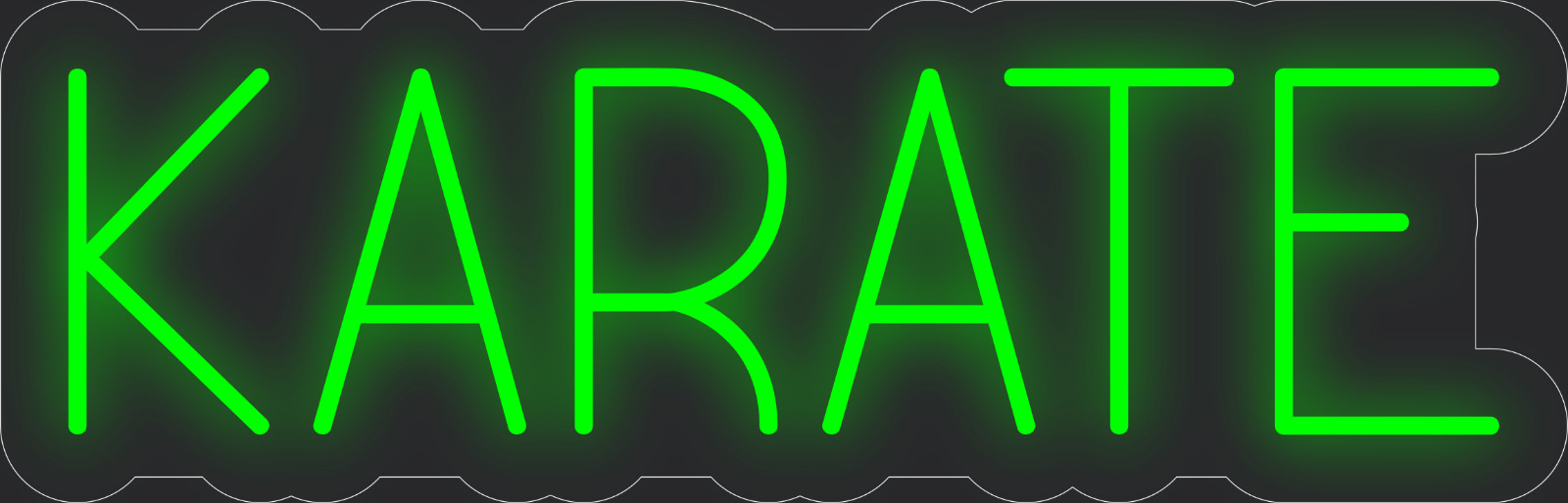 Karate Neon LED Sign Business Wall Decor Lighted Store Sign 24 x 8 in.