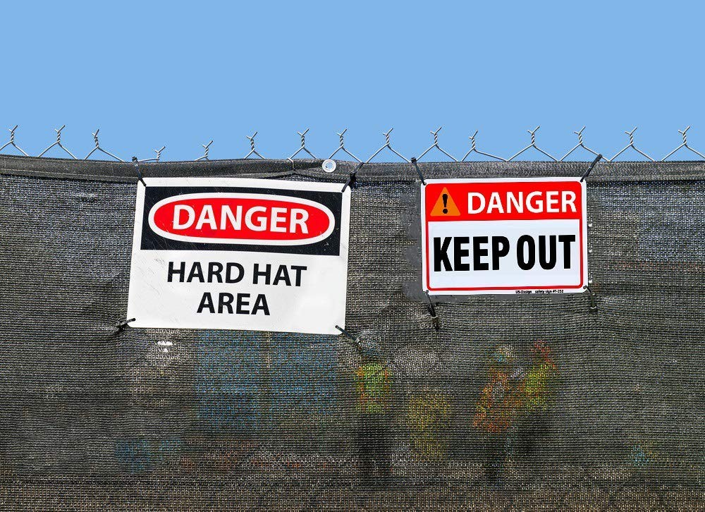 2-Pack Danger Keep Out Safety Sign, 14×10 Inch UV-Printed Aluminum, Sturdy an…