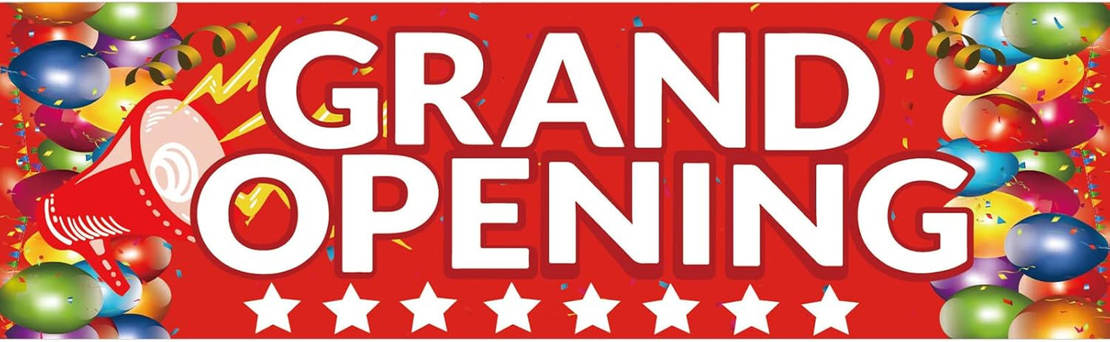 Grand Opening Banner, 3 X 10 Ft New Store Grand Opening Sign and Rope, Oxford Cl