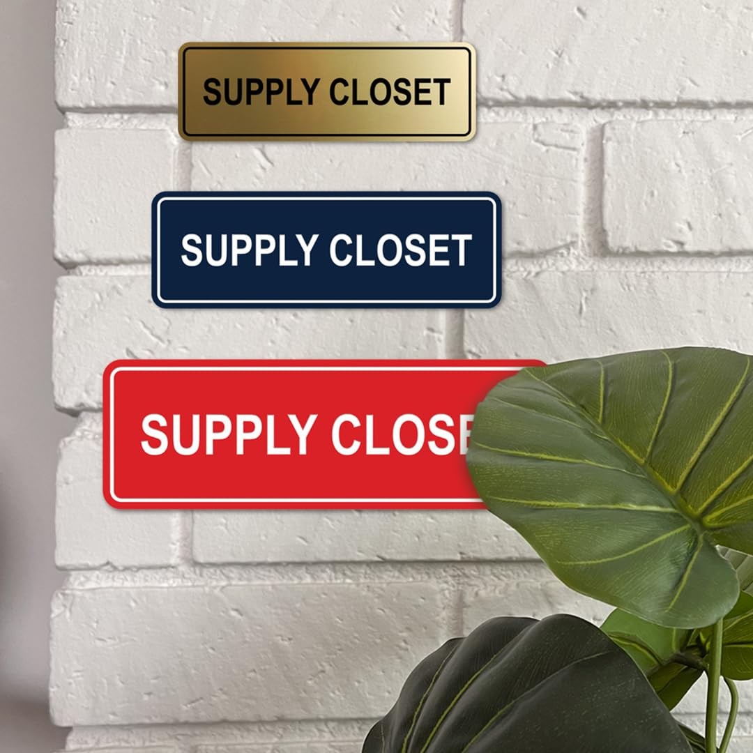 Standard Supply Closet Wall Door Sign Office Storage Signage Black Small