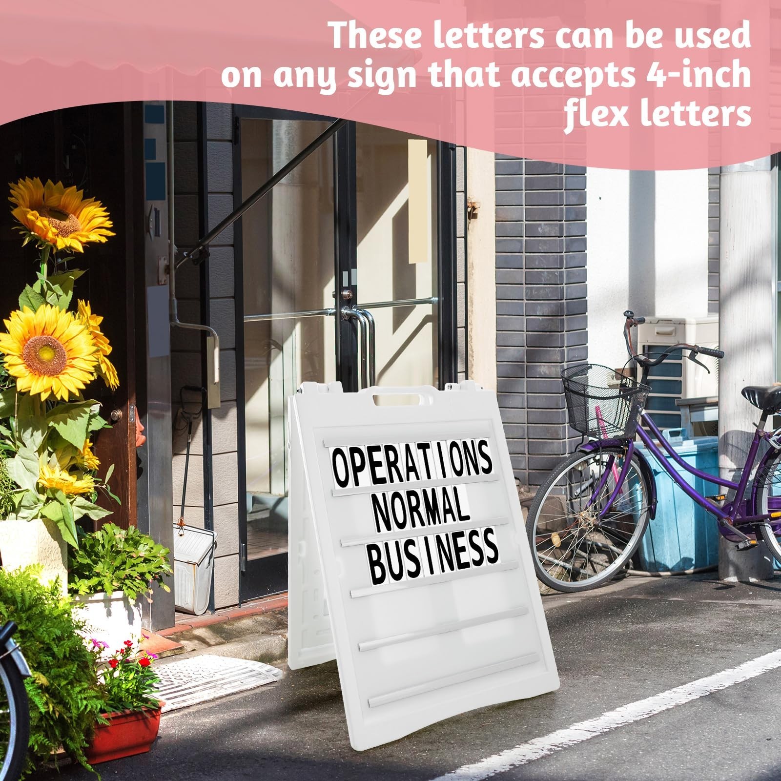 Resurhang 78 Pcs Replacement Letters for White Message Board Sidewalk Signs O…