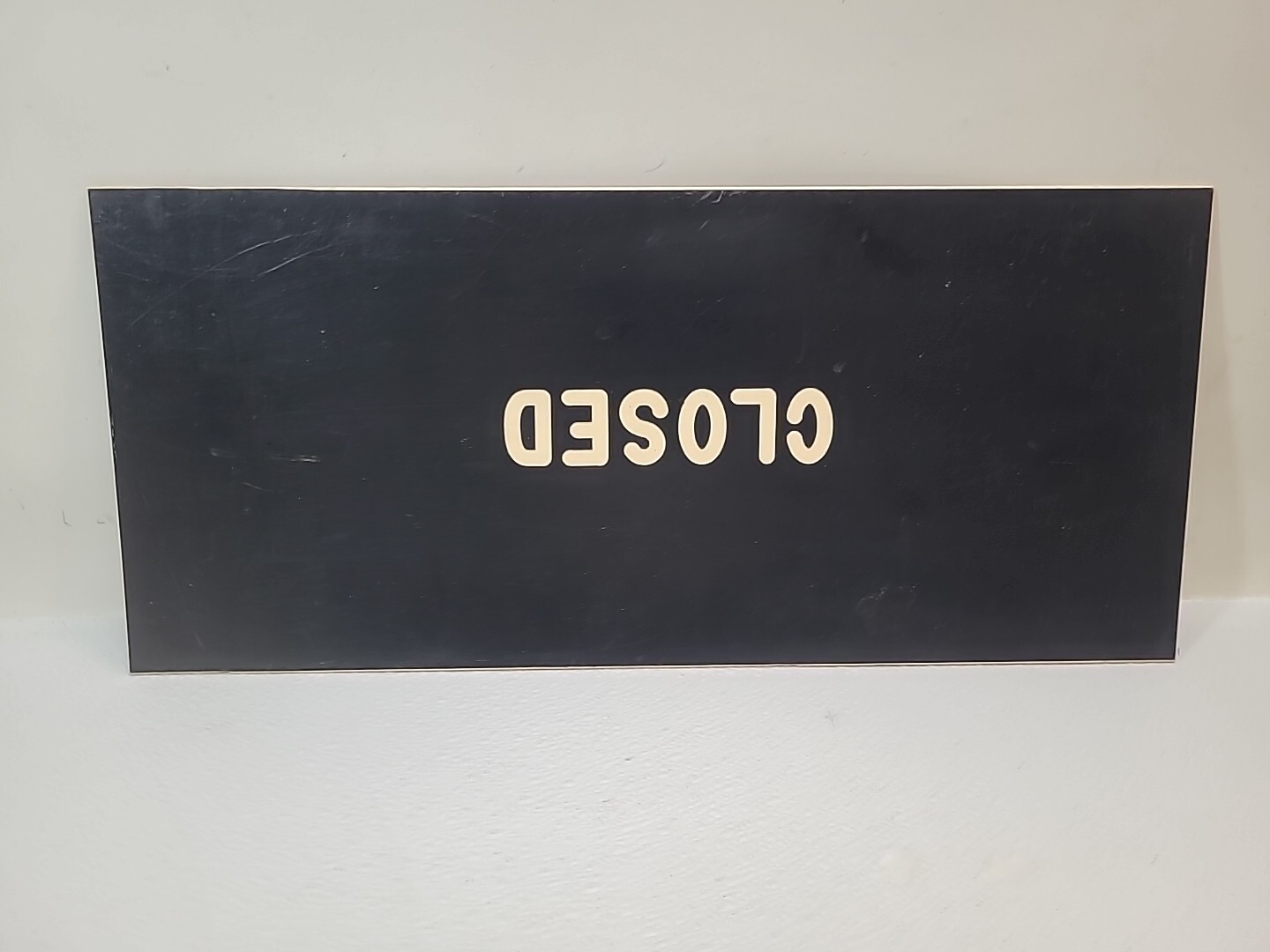 Set of Vintage OPEN / CLOSED White Letters On Black Double Sided 18&Prime; x 8&Prime;