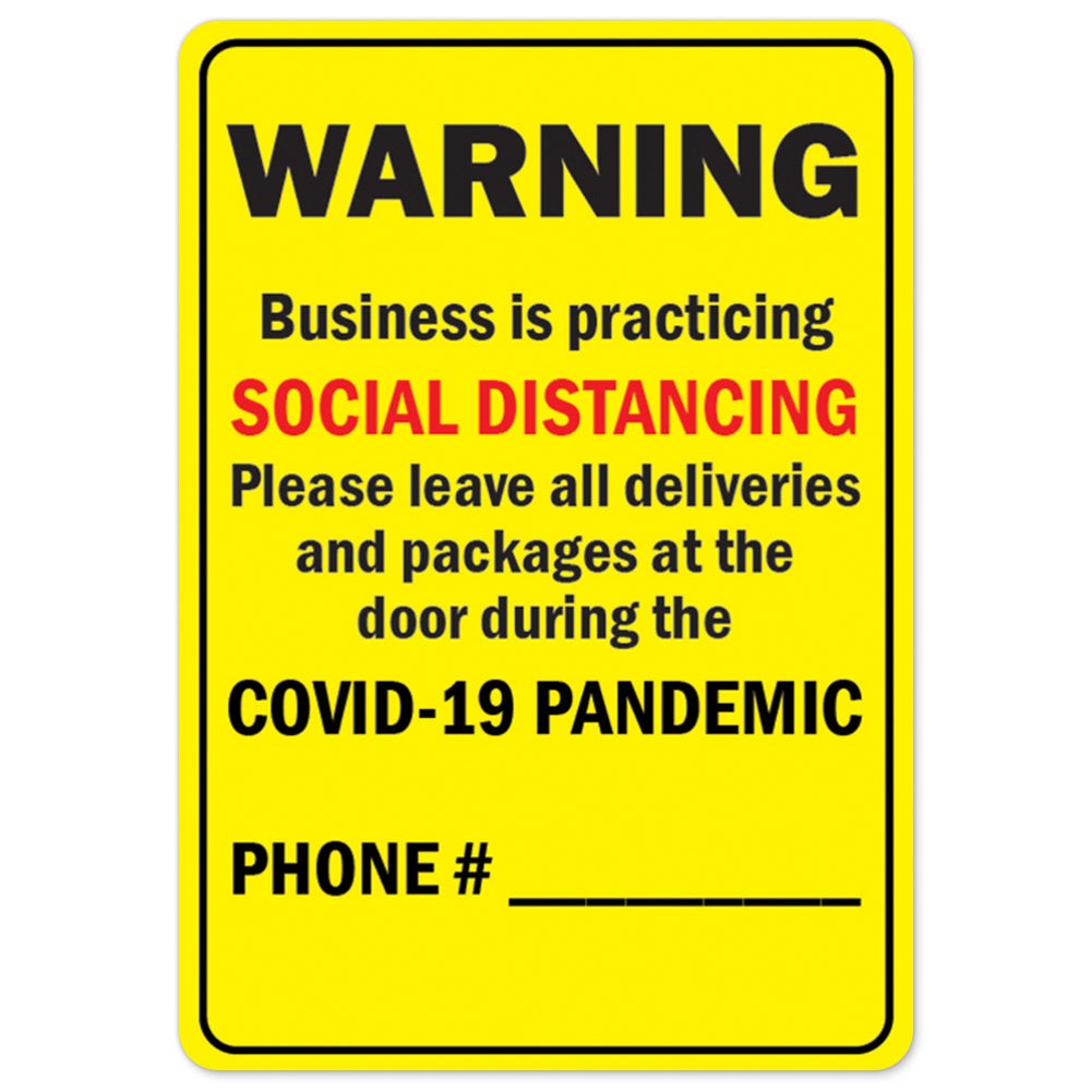 Warning Business Is Practicing Social Distancing OSHA Notice Sign Metal Plastic