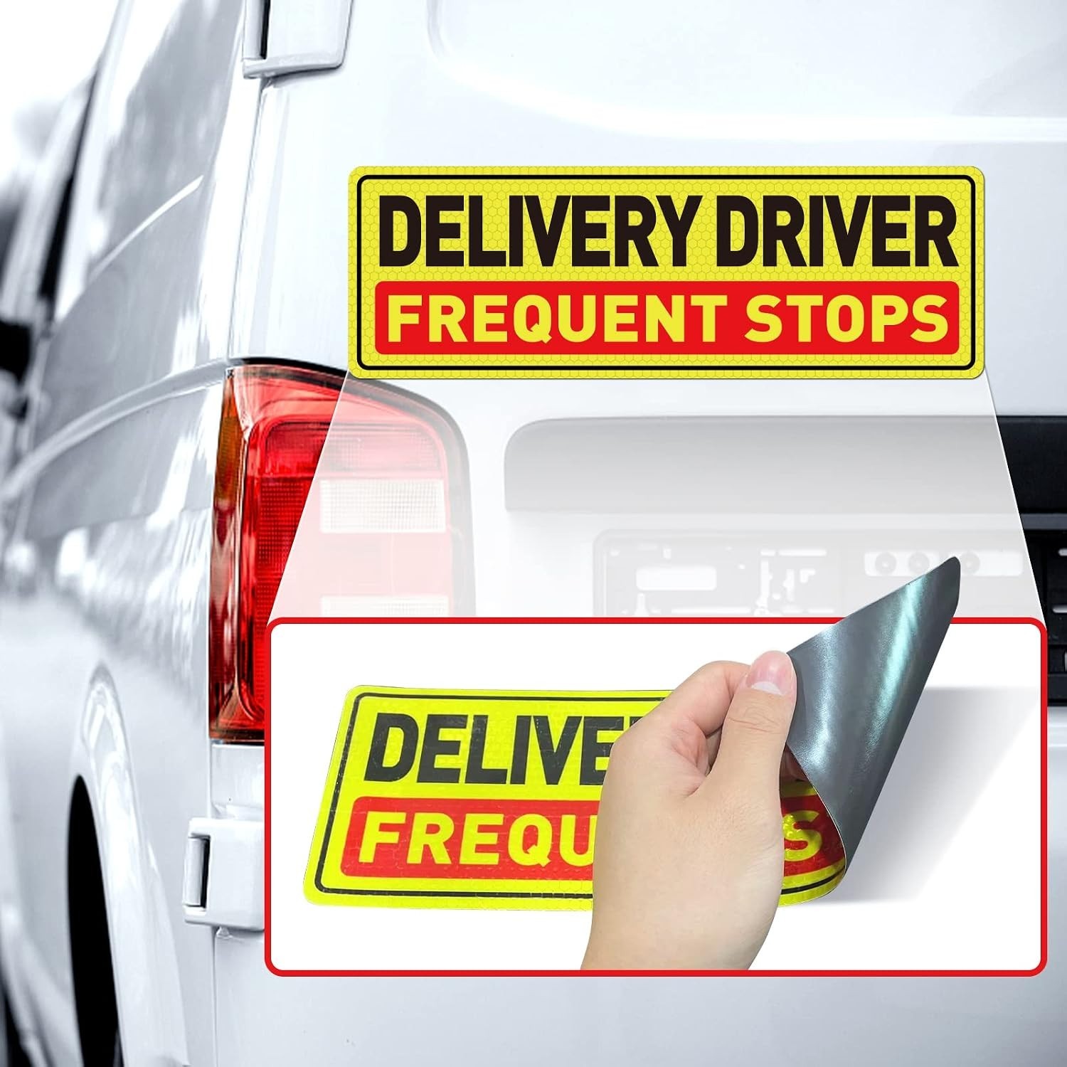 4-Pack Reflective Magnetic Delivery Warning Signs 12×4 Inches for Vehicle Safety