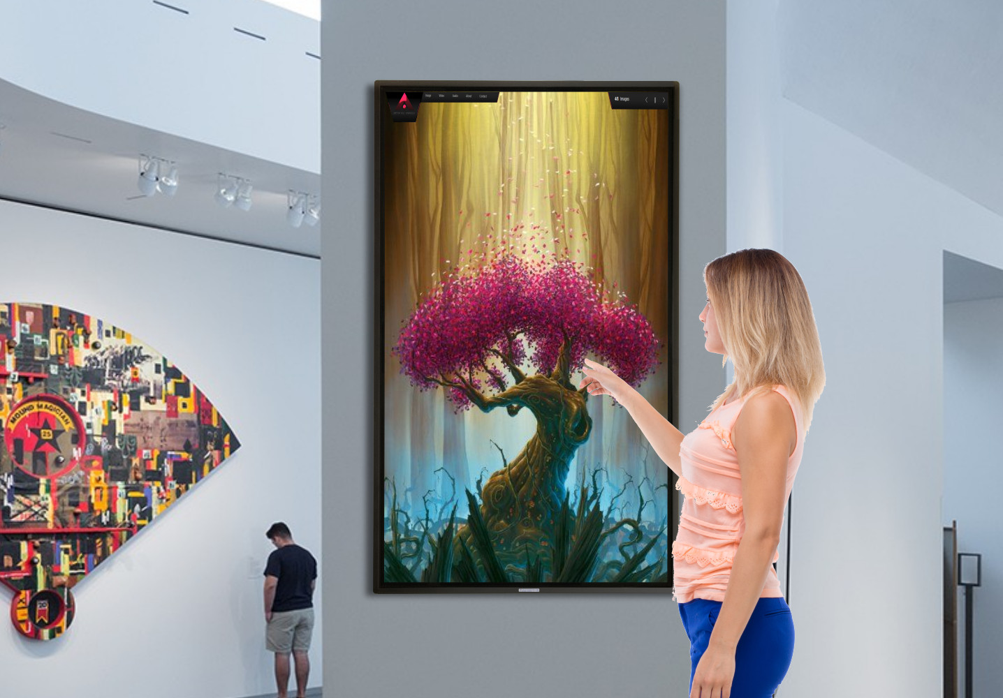 50&Prime; HD Wall Mount Touch Screen Computer Kiosk – Commercial Grade Digital Display