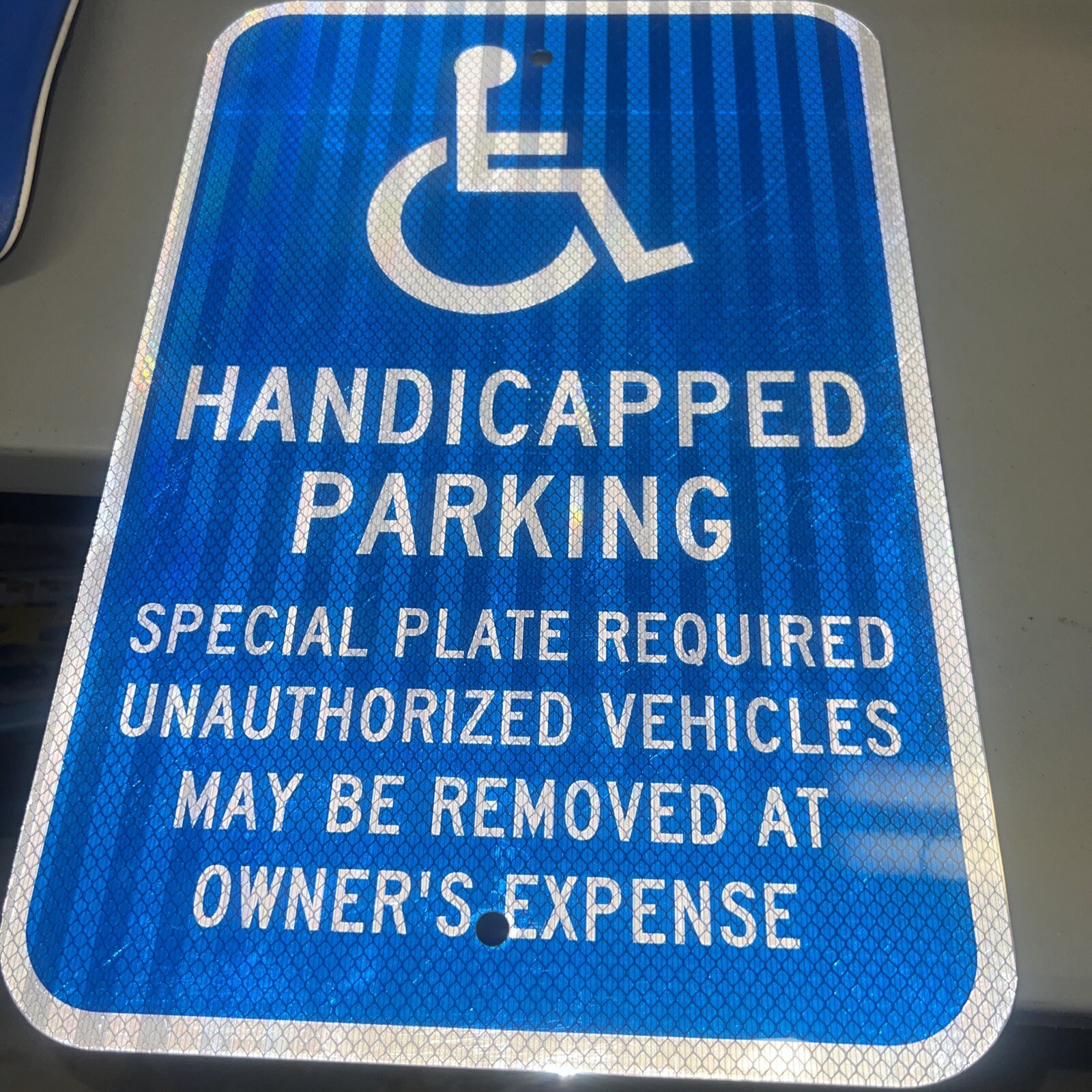 18&Prime;X12&Prime; Reflective Reserved Parking Handicapped Heavy Gauge Aluminum Sign