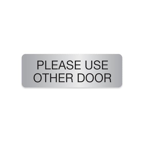 Please Use Other Door Sign 3×9 Silver Adhesive Acrylic Door Wall Mount For