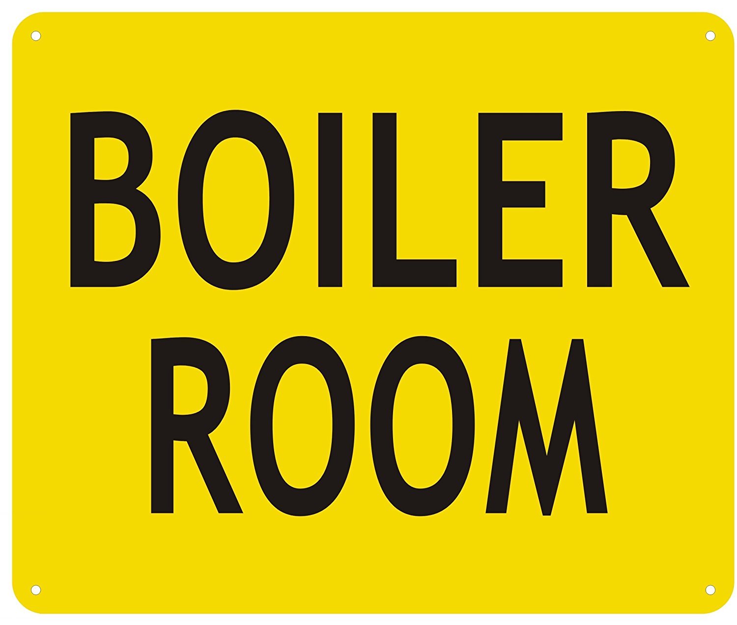 BOILER ROOM SIGN – Yellow (Aluminium Reflective Signs, RED 10×12)-REF24-1027