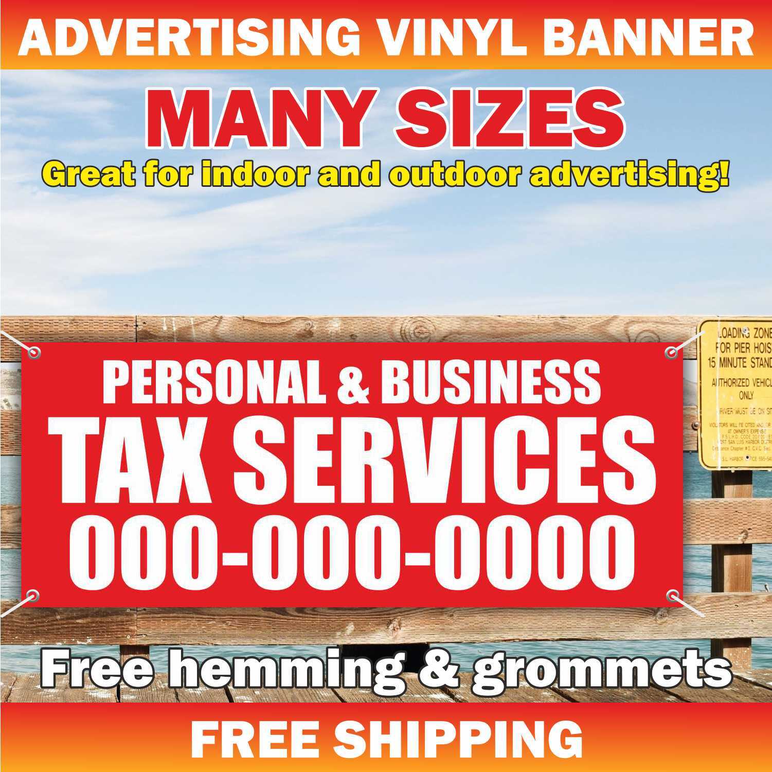 PERSONAL BUSINESS TAX SERVICES Advertising Banner Vinyl Mesh Sign accountant