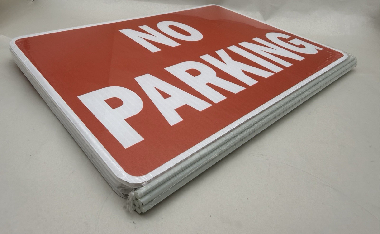 12&Prime;x8&Prime; No Parking Yard Sign with Stake *Lightweight Weather Resistant 4pcs *READ