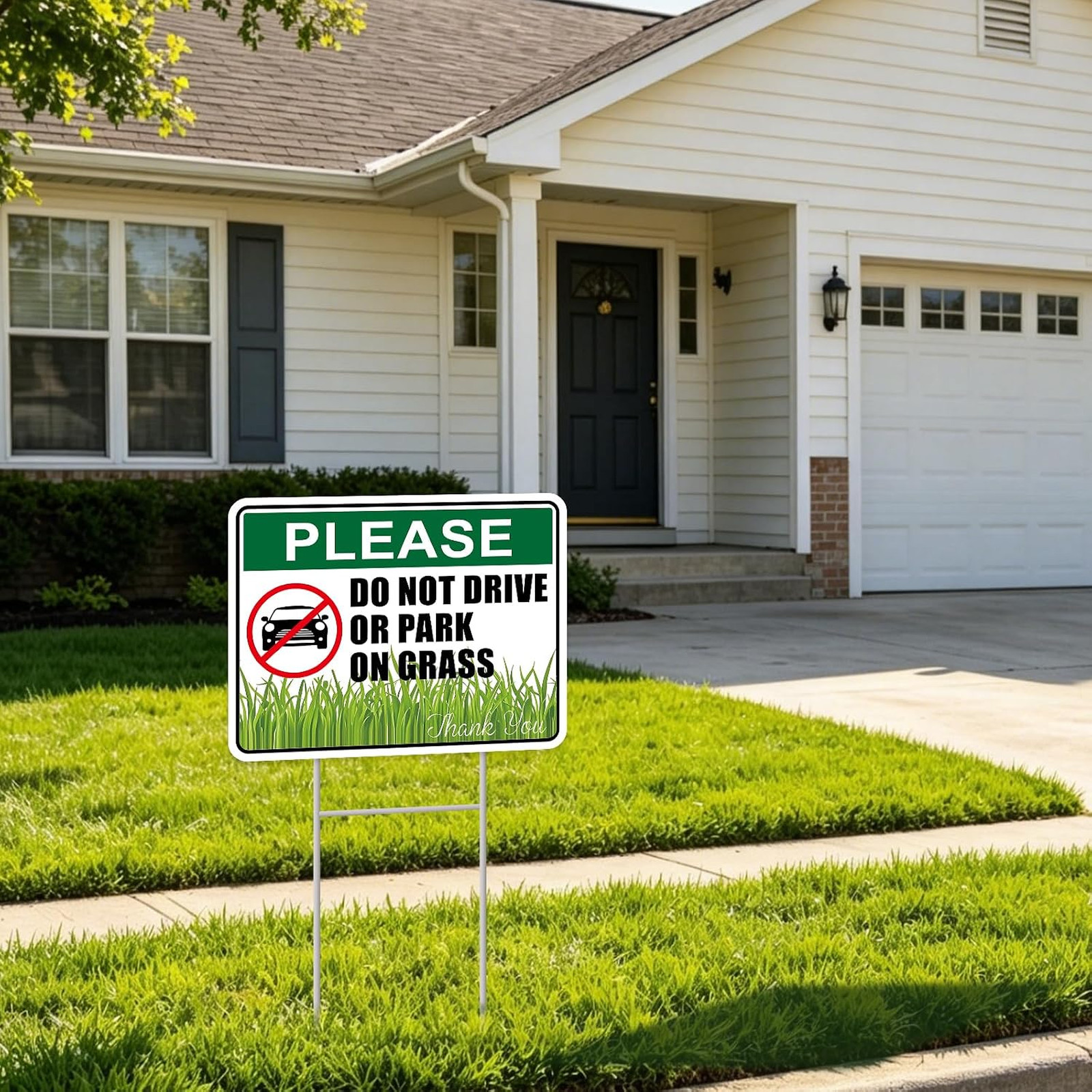 No Parking Signs With Stakes 13×10 Inches Double Sided Corrugated Plastic