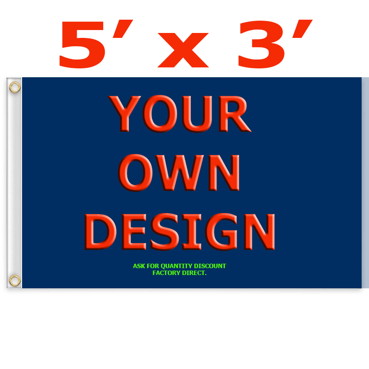 CUSTOM 3&rsquo;x5&prime; Full Color Single Sided Custom Flag Factory Direct US Seller