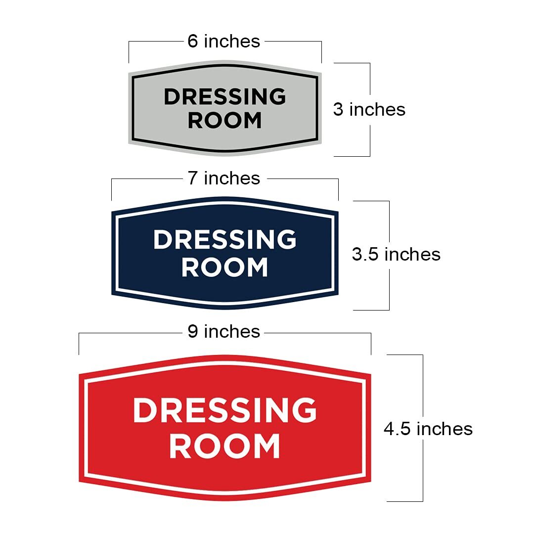 Dressing Room Sign Small Black/Gold Fancy Wall or Door Sign 1 Pack