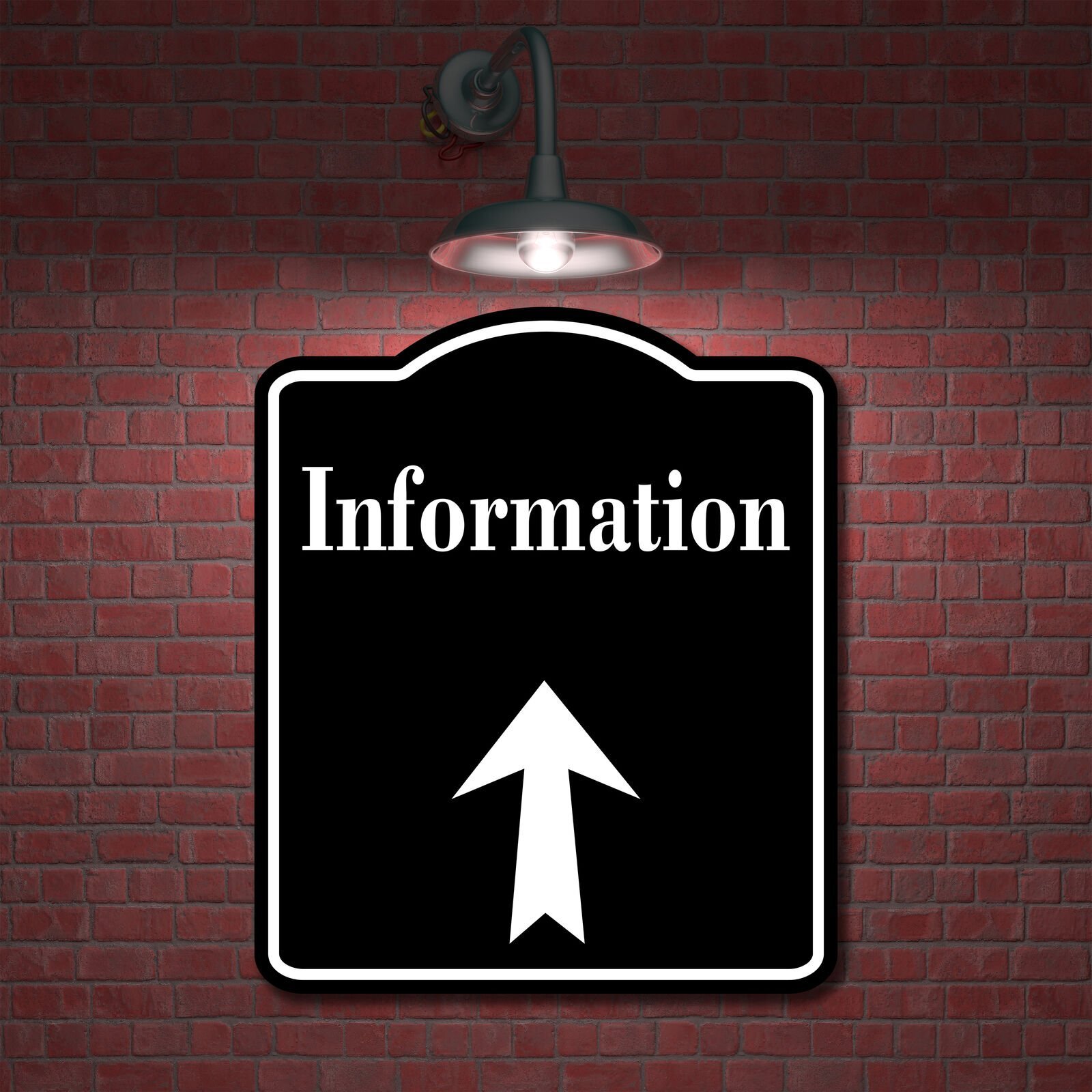 Information Up Arrow BLACK Aluminum Composite Sign