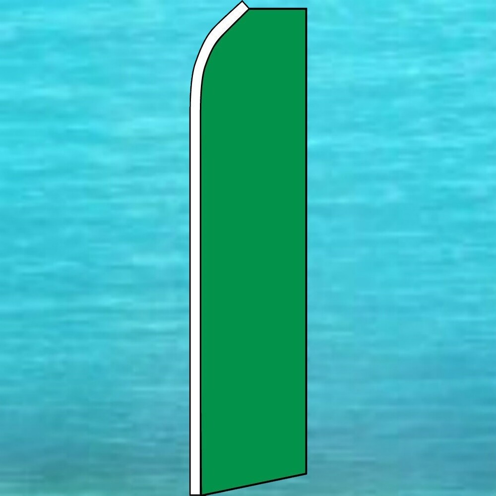 GREEN SOLID COLOR FLUTTER FLAG Tall Curved Top Event Feather Swooper Banner Sign