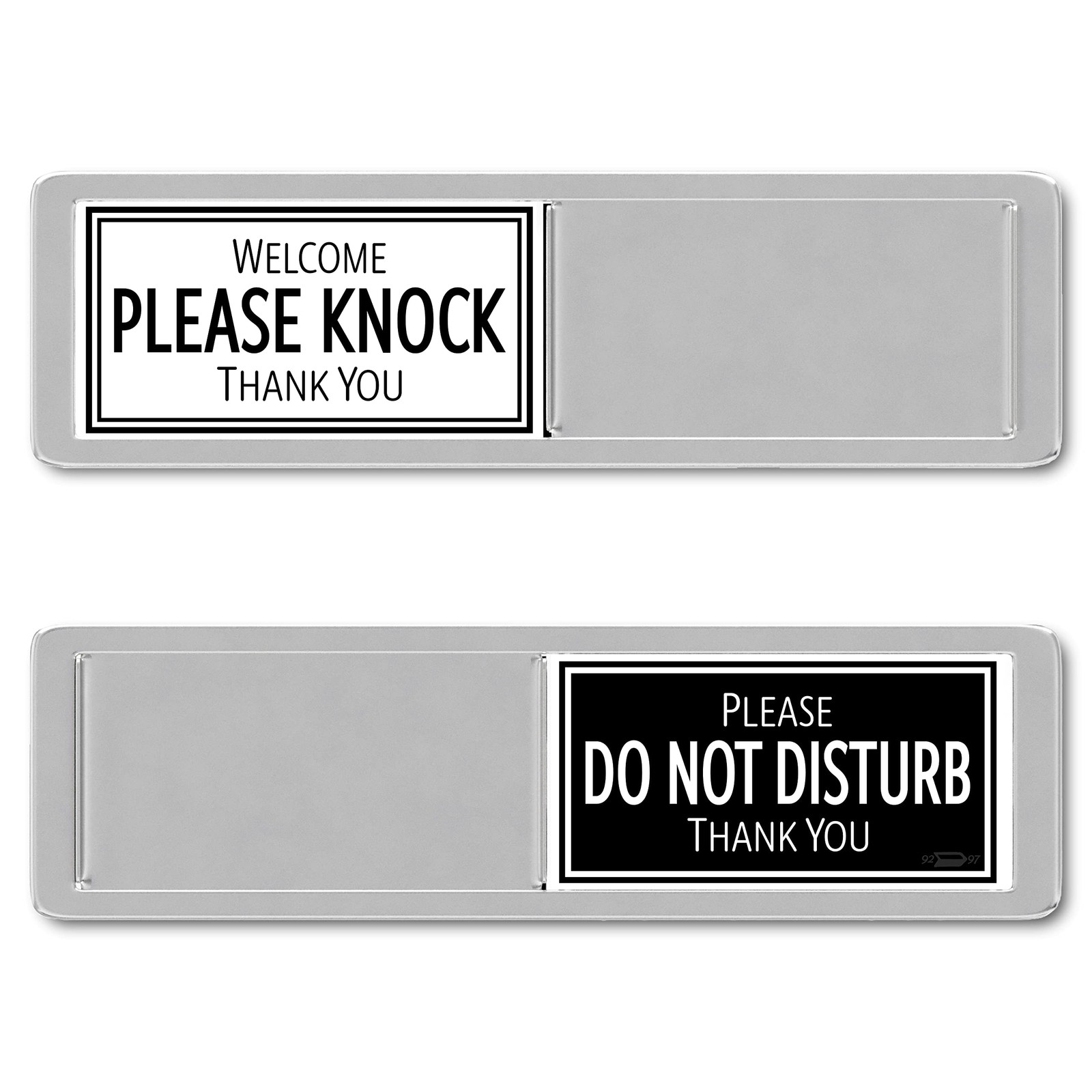 7×2 Inch Black White Please Do Not Disturb Welcome Knock Office Door Sign