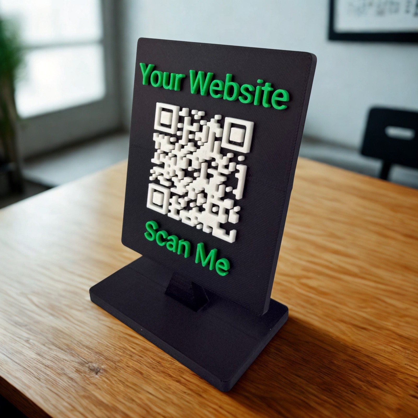 Custom 3D Printed QR Code Stand – Tabletop Display for Menus, Payments, Websites