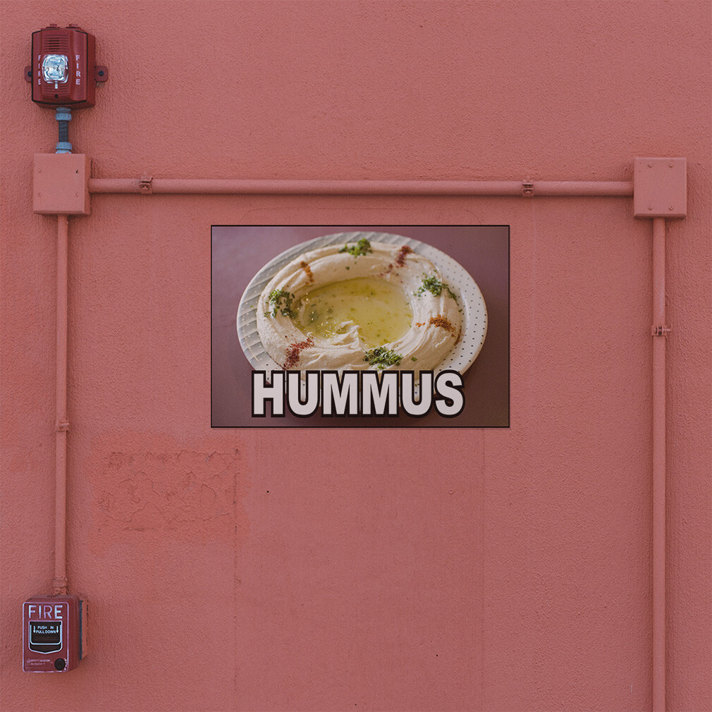 Decal Stickers Hummus Food Fair Restaurant Cafe Market Vinyl Store Sign Label