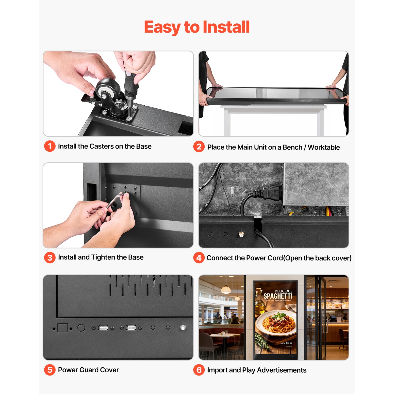 Uimoso 65 in Indoor Digital Signage Floor Stand with 4K Display