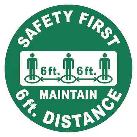 Zoro Select Fs-17-706 Floor Sign, 17 In H, 17 In W, Vinyl, English, Fs-17-706,