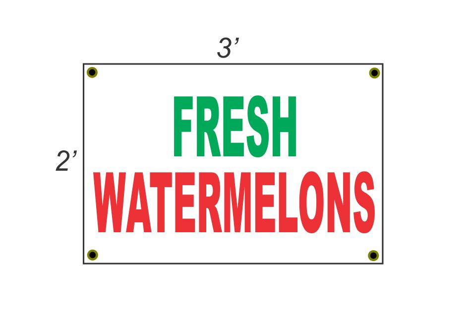2×3 FRESH WATERMELON Red White & Green Banner Sign NEW Discount Size & Price