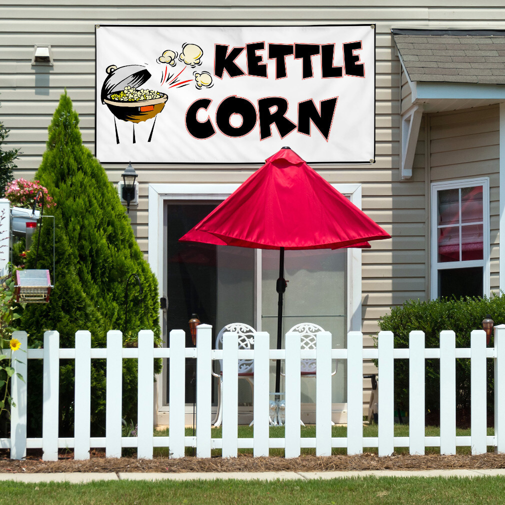 Vinyl Banner Multiple Sizes Kettle Corn Restaurant Food Bar Restaurant & Food