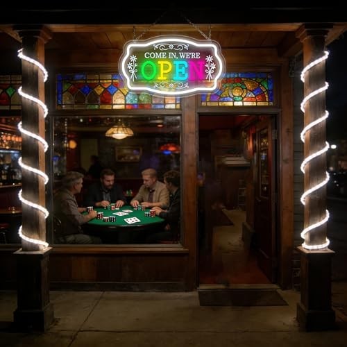 Dimmable LED Neon Open Sign – Colorful Wall Decor for Cafe, Bar, Store, Home – 1