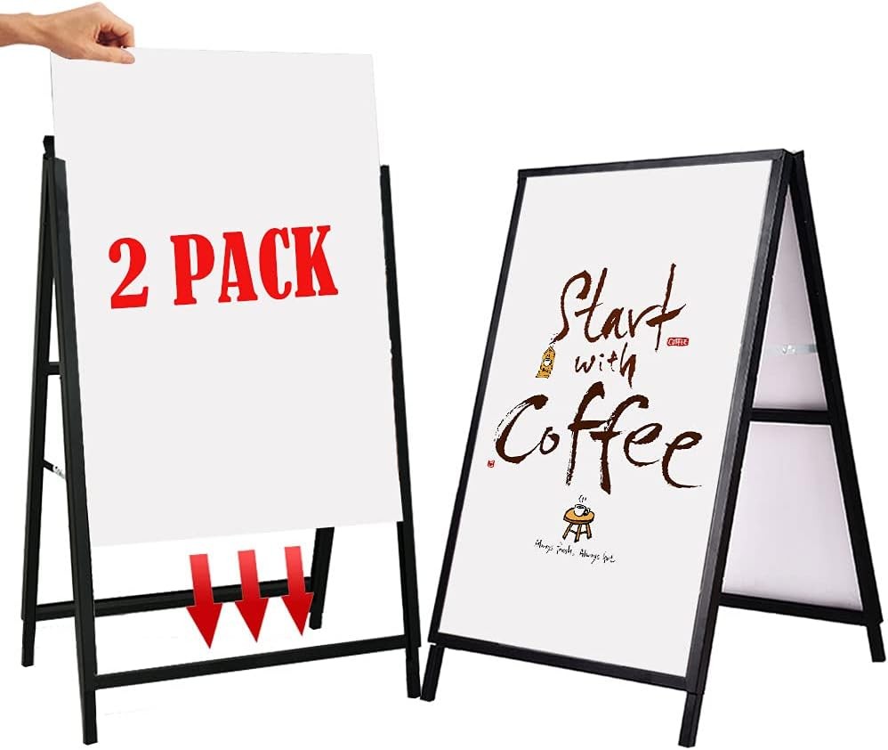 A Frame Sidewalk Sign 24×36 inches Sandwich Board Signs Outdoor Heavy Duty NEW