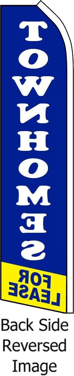 TOWNHOMES FOR LEASE FLUTTER FLAG Tall Real Estate Sign Feather Swooper Banner