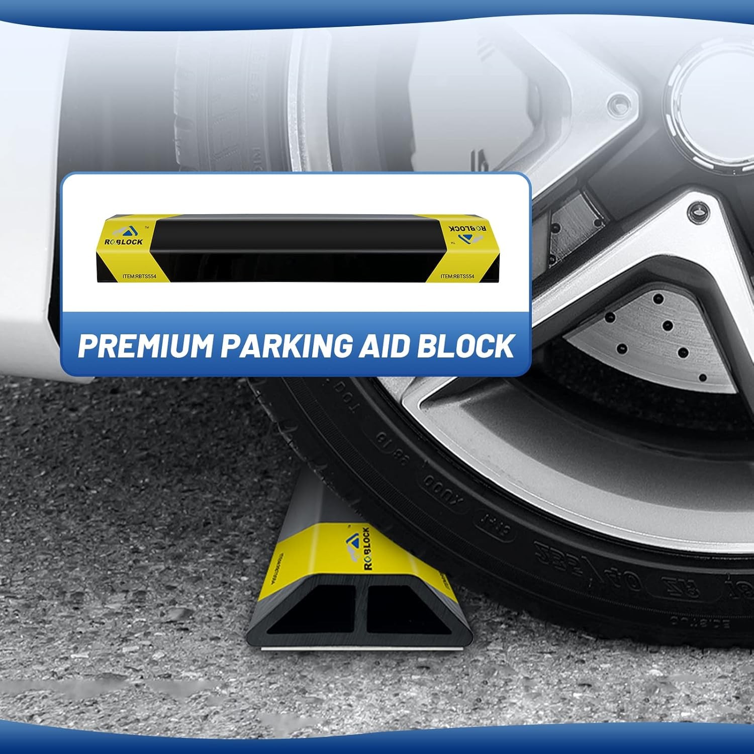 ROBLOCK 18 » Heavy Duty Car Stoppers for Garage, Parking 18inch 2Pcs, Yellow