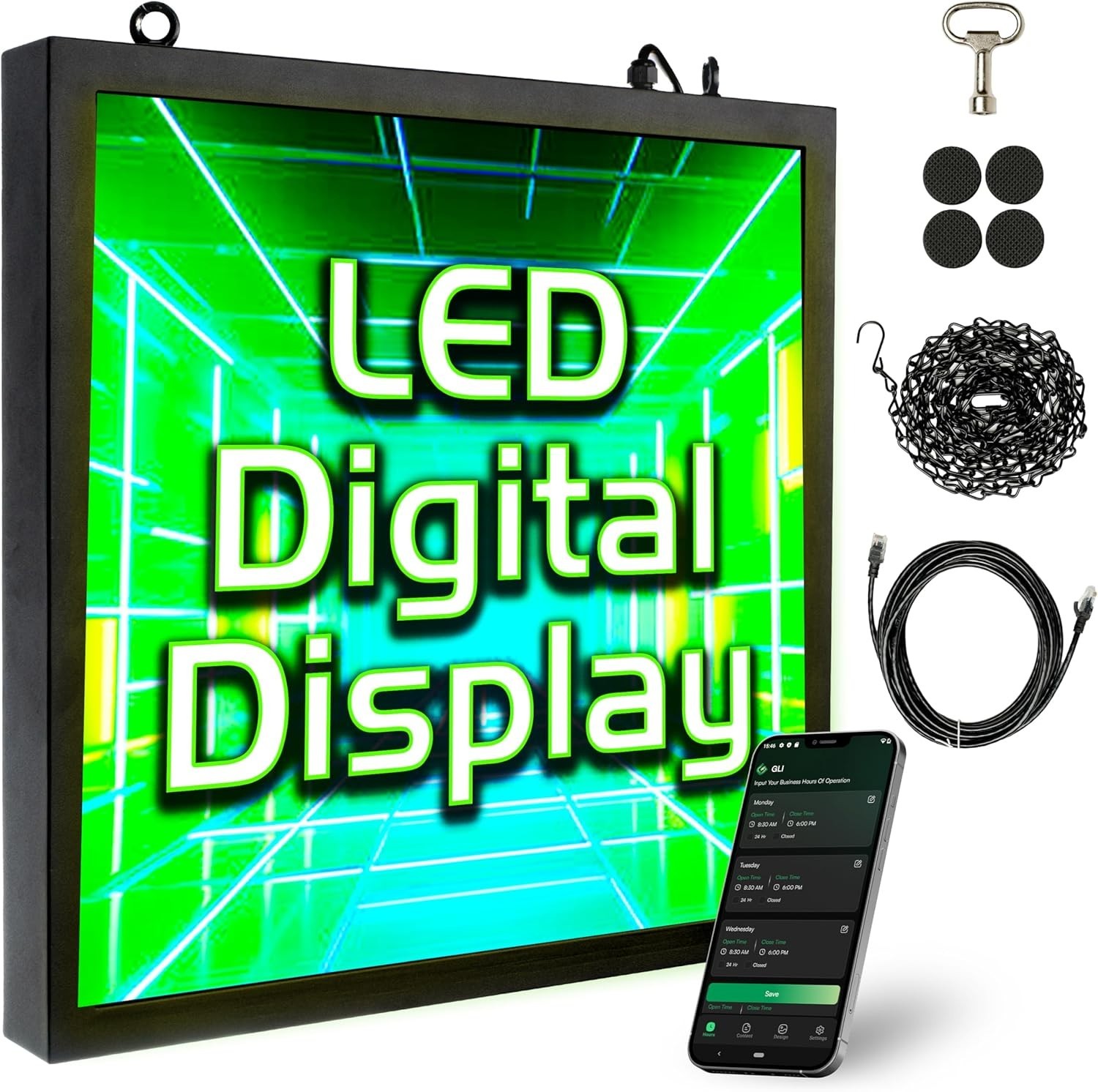 20&Prime; x 20&Prime; WiFi Enabled Full Color LED Advertising Display 5000cd/㎡ SMD LED