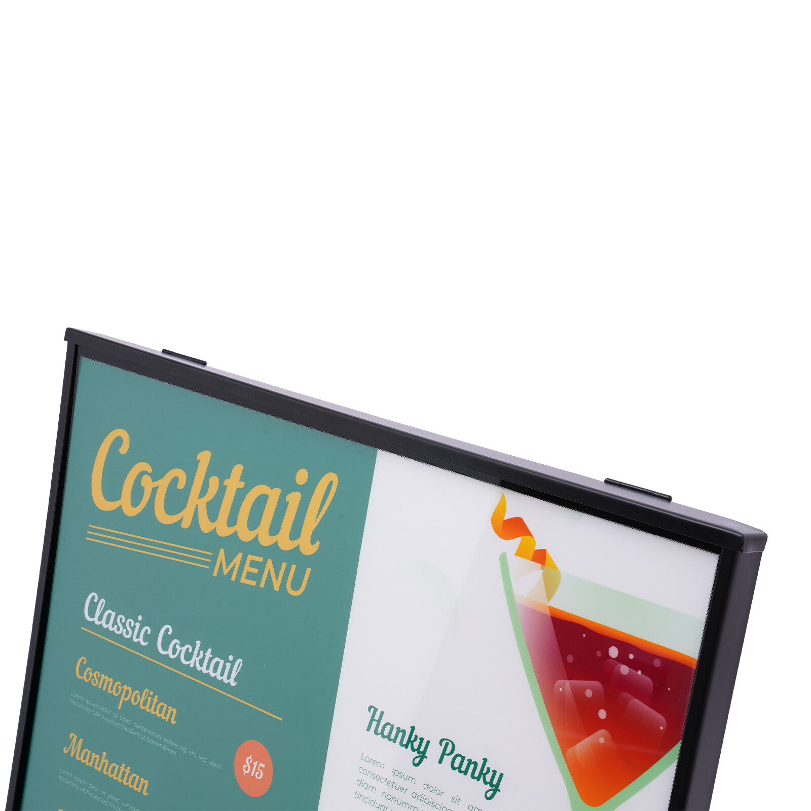 Floor Standing LED Movie Poster Frame Lightbox 24V 36W 23.6 × 35.4 In Black